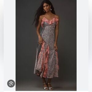 Anthropologie floral midi dress